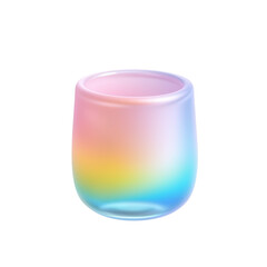 Soft Gradient Glass Cup with Rainbow Hues for Modern Decor Use