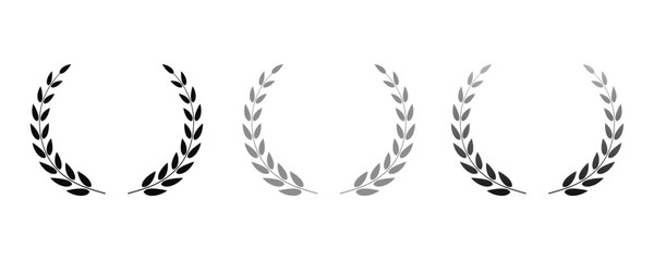 Obraz premium Black, Gray, and Gradient Laurel Wreaths award victory On Transparent Background