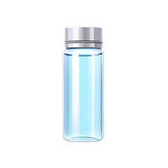 Clear Glass Bottle with Silver Cap and Transparent Liquid Inside