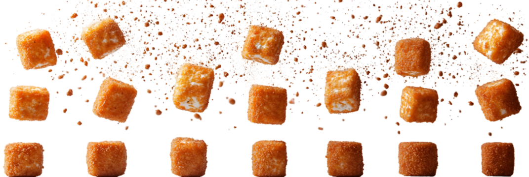 Organized square shapes in rows and columns on transparent background - Powered by Adobe