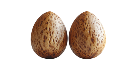 Pair of light brown eggs round shape transparent background