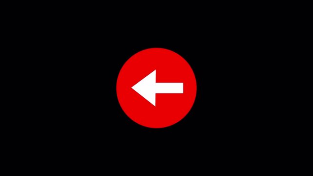 High-Quality Arrow Direction Road Sign Animation for Navigation Videos in transparent background in 4K animation 