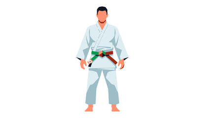 Martial arts practitioner in traditional uniform demonstrating discipline and strength