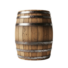 Obraz premium Vintage Wooden Barrel with Rusty Metal Bands
