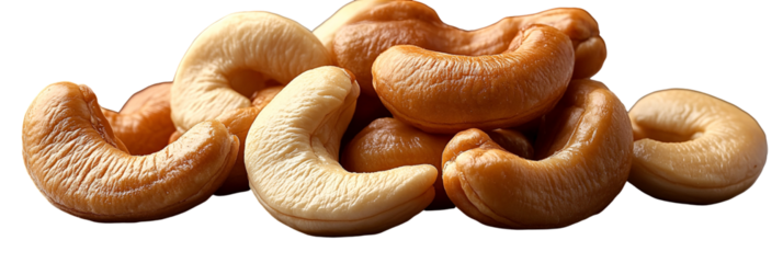 Pile of cashews close up view of organic healthy snack