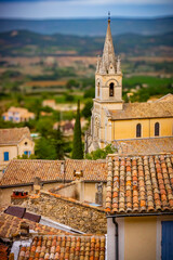 Medieval Beautiful Parish Church In Bonnieux Village, Provence, France..ARW