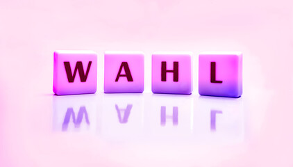 Kubische Buchstaben mit dem Wort Wahl