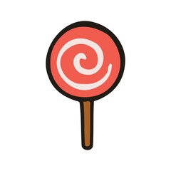 Christmas object lollipop candy vector illustration. Hand drawn simple graphic elements design