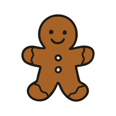 Christmas object ginger cookies vector illustration. Hand drawn simple graphic elements design