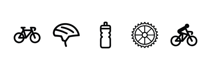 Obraz premium Cycling icons representing gear and activity