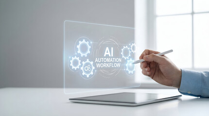 AI Automation Workflow and Digital Transformation with Holographic Interface for Enterprise Business Solutions