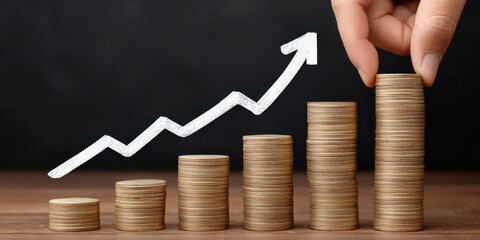 Investment strategies for financial growth analyzing profit increases through business charts and graphs