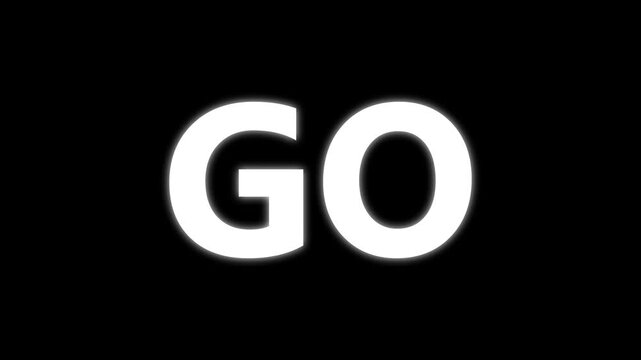 321 go countdown text animation on green screen, 321 go counting text animated with alpha channel.