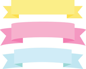 Set of ribbon banner label collection design vector illustration