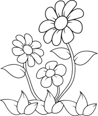 Outline drawing of flowers