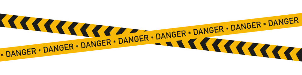 Warning yellow tape with black diagonal stripes.