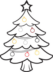 Christmas tree outline drawing
