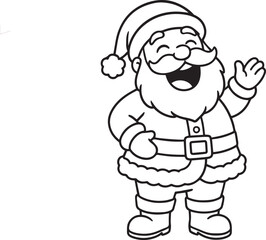 Happy santa claus outline