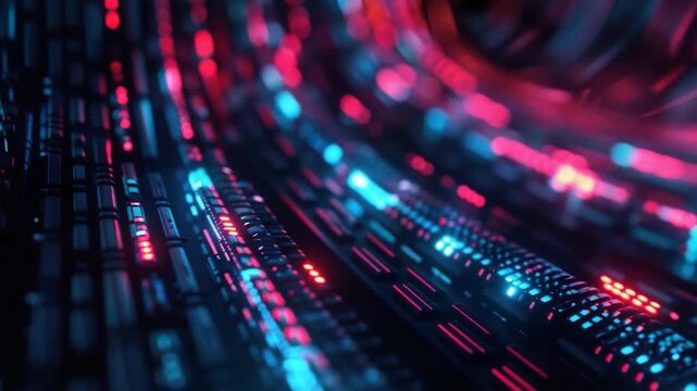 Video Close-up view of a computer keyboard with keys and typing area
