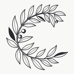 Ski athlete silhouette minimal winter sport vector illustration