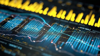 Data visualization illustrating financial analytics trends with vibrant details and intricate patterns - Powered by Adobe