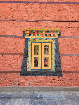 Iconic Red Gumba on the Way to Tilicho Lake Trek, Manang, Nepal
