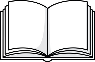 Open book icon illustration, education knowledge and reading symbol, library study concept flat design isolated on white background
