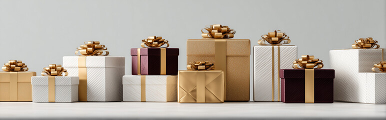 Minimalist Christmas Gifts Pile Front View