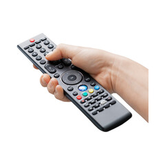 Hand holding remote control