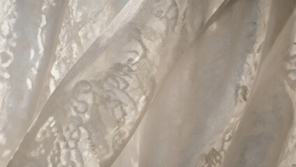 Delicate Floral Lace Fabric with Soft, Ethereal Light.