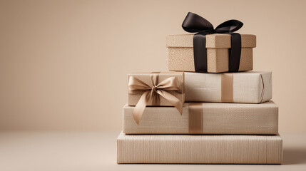 Minimalist Christmas Gifts Pile Front View