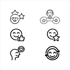 A Delightful Professional Customer Satisfaction Icon Symbol, Showcasing Happiness and Quality Service in a Flat Design Minimalist Vector for Business Feedback Success Experience Rating Loyalty.