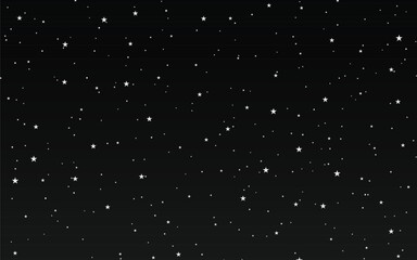 Minimalist dark black background with scattered small white stars and subtle sparkling dots. Abstract night sky texture ideal for cosmic themes, luxury overlays, space visuals, and elegant backdrops.