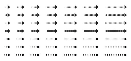 A set of vector arrow icons in various styles. Variety of Arrow Designs Vector Collection. Pointing Right Different Styles and Directions.