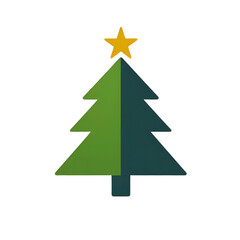 Obraz premium Christmas Tree Icon - Flat Minimalist Design - Green - Holiday
