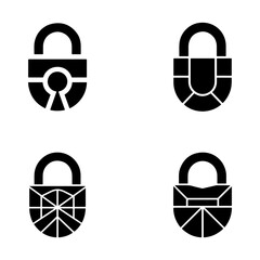 Lock icon set vector isolated on transparent background