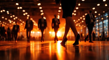 A compelling image of business figures silhouetted against a warm, vibrant backdrop, conveying themes of ambition, teamwork, and the dynamic nature of professional life.