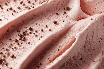 Strawberry ice cream texture macro