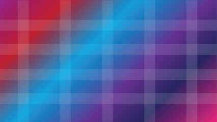 Fototapeta premium Vibrant gradient background with a translucent plaid grid overlay in red, blue, and purple hues