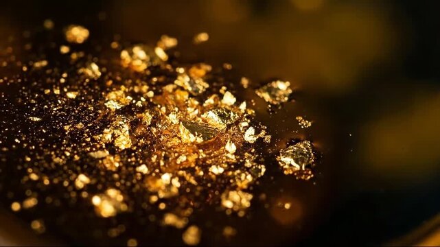 Magical gold dust particles drift in cinematic slow motion.