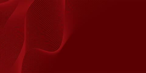 Red Wave Lines Pattern  Background. Technology Banner. Vector Illustration. Abstract Business Wallpaper