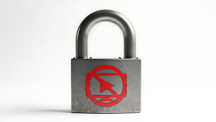 Digital access denied concept with a robust padlock, symbolizing online security and data protection against virtual threats