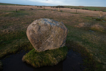The Trippet Stones Bodmin Moor at sunset 
