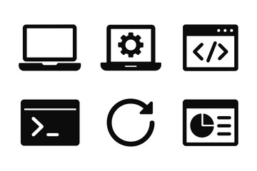 Minimalist computer icons for coding and development