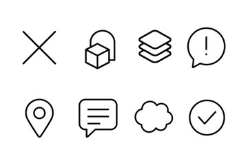 Minimalist line icons set: simple symbols for digital platforms