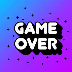 Game over text flat banner