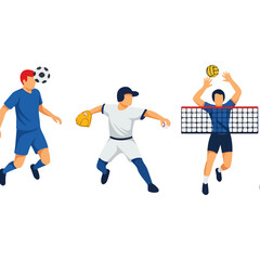 Diverse Athletes Engaged in Different Sports Activities.