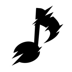 ノイズをイメージした音符のイラスト素材