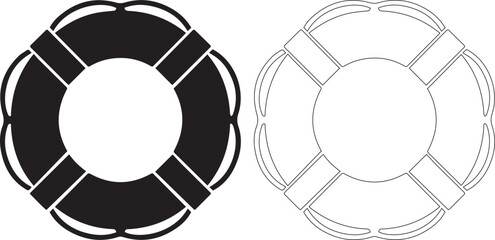 Black and white illustration of a life preserver © PrimeVisuals