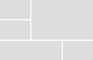 Fototapeta premium Five rounded rectangles in a grid layout with white borders for content and design template arrangement